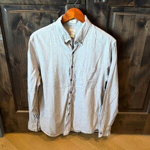 J. Crew Men's Brushed Twill Light Gray Button-Down Shirt